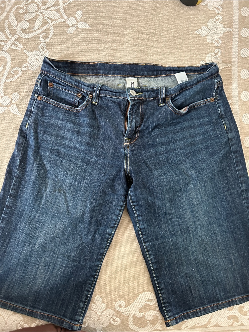 Women's Dark Blue Denim Shorts - Classic Jeans Style
